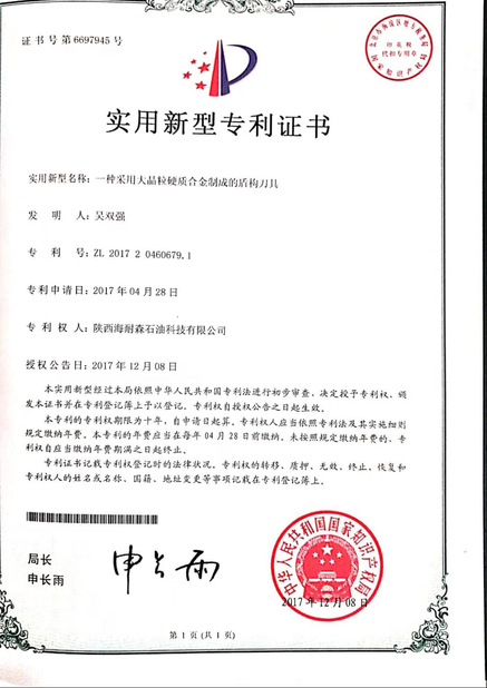الصين Shaanxi Hainaisen Petroleum Technology Co.,Ltd الشهادات